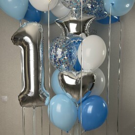 Любая цифра, связка из шаров и шары под потолок, Гелиевые шары, Воздушные шарики