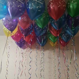 Шары под потолок С днём рождения 25 шт