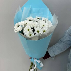 Монобукет из ромашковидных хризантем