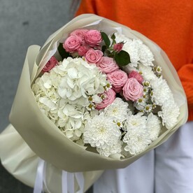 Wow букет с пышной хризантемой