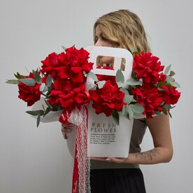 Сумочка с красной французской розой (046)