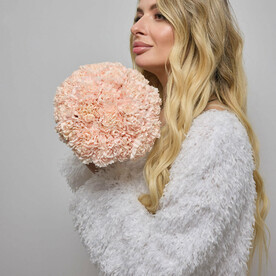Букет невесты из розовых гвоздик (215)