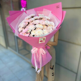 Букет XL из махровых хризантем гигант