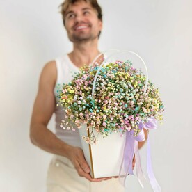 Цветная гипсофила в сумочке