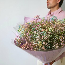 Букет из 15 разноцветных гипсофил