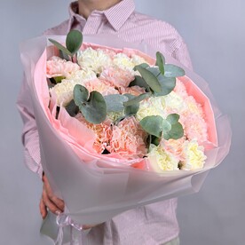 Диантус бело-розовый букет из 25 шт