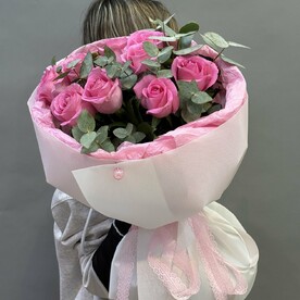 Букет из 9 розовых роз