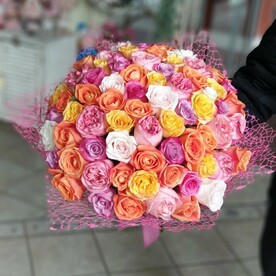 Букет 75 роз микс