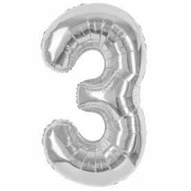 Шар Цифра 3 - Серебро