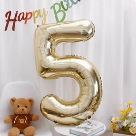 Шар Цифра 5 -Белое золото