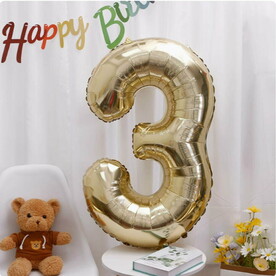 Шар Цифра 3 -Белое золото