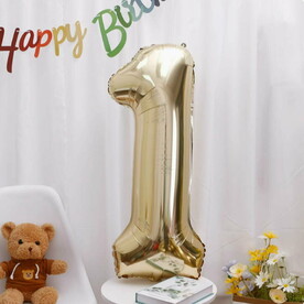 Шар Цифра 1 -Белое золото