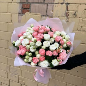 Роза кустовая пионовидная микс