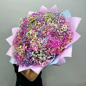 Букет из радужной гипсофилы (25штук)