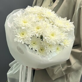 Моно из кустовой белой хризантемы