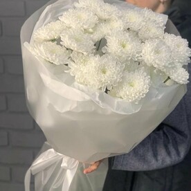 Букет хризантема 5 веток белая
