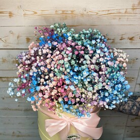 Большая коробка с гипсофилой микс