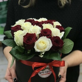 21 бело-красная роза