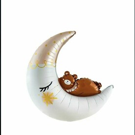 Воздушный шар полумесяц с мишкой