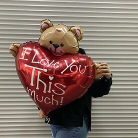 Воздушный шар большой Мишка и сердце