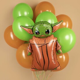 Набор воздушных шаров, и фигура малыша инопланетянин