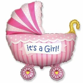 Воздушный шар, фигура , коляска , для девочки