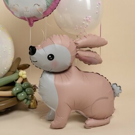 Воздушный шар, фигура, лесной зайка,розовый