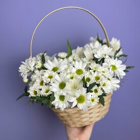 Корзина с ромашками