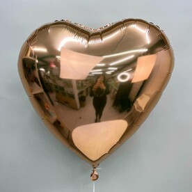 Шар сердце розовое золото