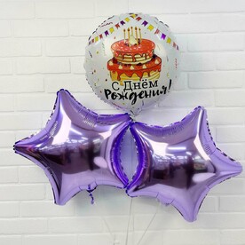 Связка шаров "С днем рождения!" 3 шт