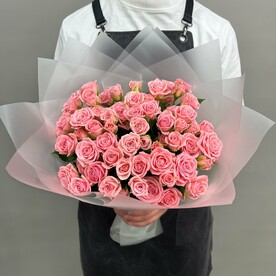 Розы кустовые Лидия в букете 15 шт 50 см Q168