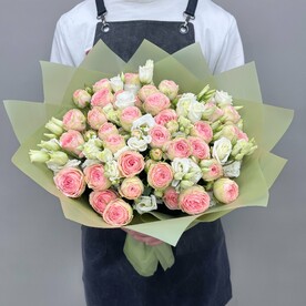 Роза грендма гарден кети, Лизиантус Эустома, Дизайнерская упаковка