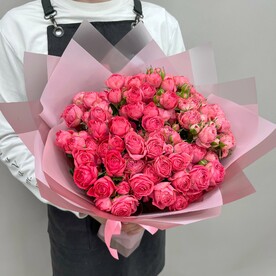 Розы кустовые пион Голландец в букете 15 шт 40 см Q161