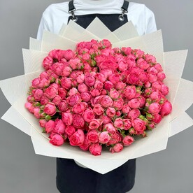 Розы кустовые пион Голландец в букете 25 шт Q162