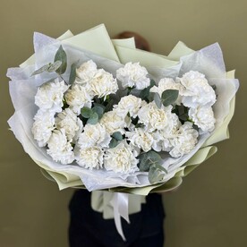 Букет из 21 белого диантуса