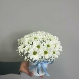 Композиция из ромашковидной кустовой хризантемы