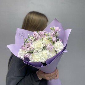 ДУО букетик с маттиолой и диантусами