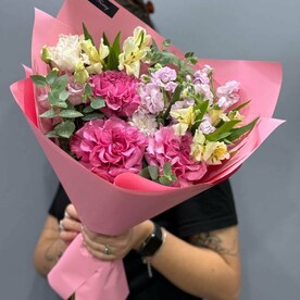 Сборный букет с розой кантри блюз