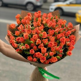 Оранжевая кустовая Роза