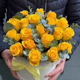 Желтая Роза в коробке