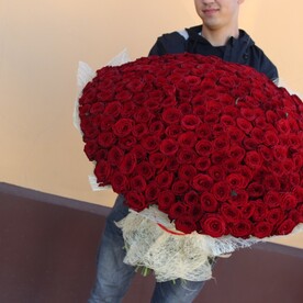 301 красная роза/ Роскошный Букет из 301 розы