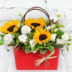 Композиция Сказки лета в кашпо