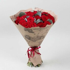 Букет 25 красных кенийских роз