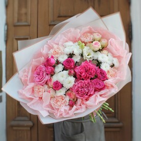 Большой букет "Ванильный зефир". Букет на День рождения или свадьбу