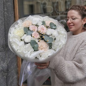 Букет "Любовные мечты М" с сантини и кружевными динтусами