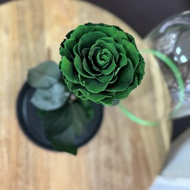 Роза в колбе Вип зеленая