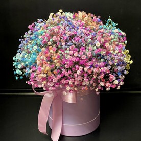 Коробочка с цветной гипсофилой