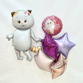 Набор воздушных Шаров с днём рождения с кошечкой