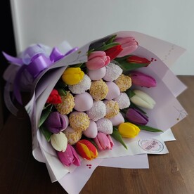 8 марта Букет Весна 400/15 тюльпанов