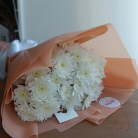 Хризантема белая пышная